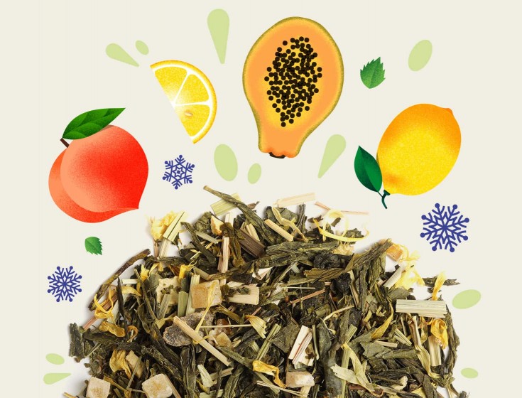 Thé vert douceur glacée (citron, mangue) BIO en vrac 100g – Un