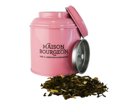 Boite à thé vrac 100g métal rose