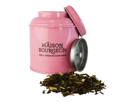 Boite à thé vrac 100g métal rose