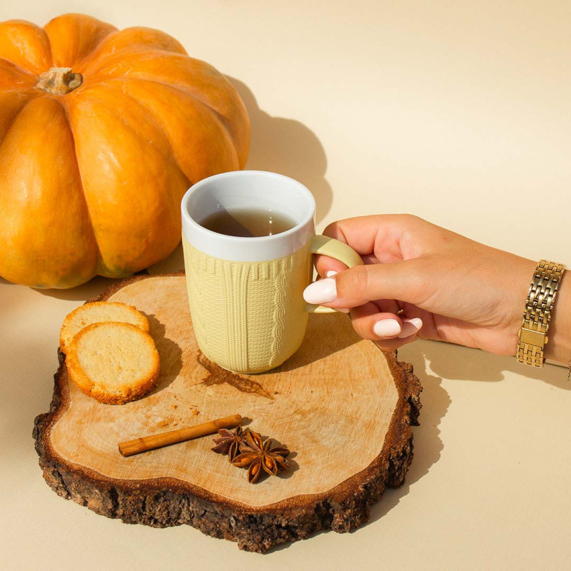 Thé noir citrouille, épices et biscuit