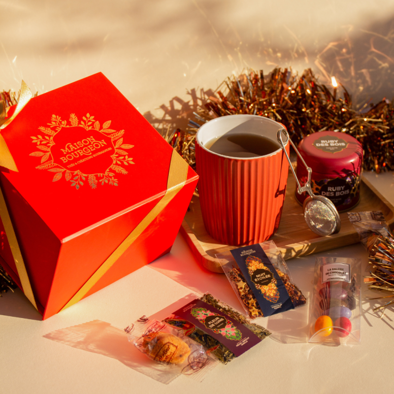 Coffret de thé et chocolat de noël