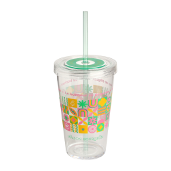 Verre Voyageur Rose et Vert